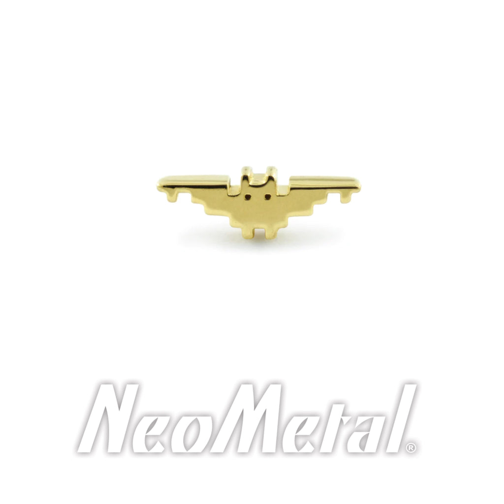 NeoMetal Threadless 18k Yellow Gold 8-Bit Bat End