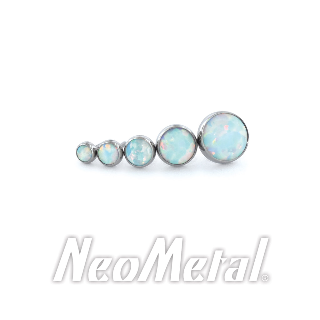 NeoMetal Threadless Titanium Bezel Set synthetic Opal Cabochon