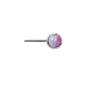 Threadless Titanium Forward Facing Disk with a Lab Created Opal