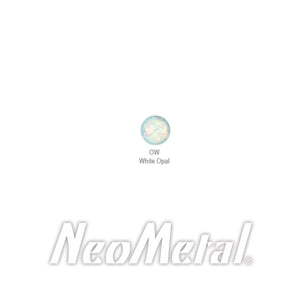 NeoMetal Threadless Titanium Bezel Set Forward Facing Opal Cabochon White 