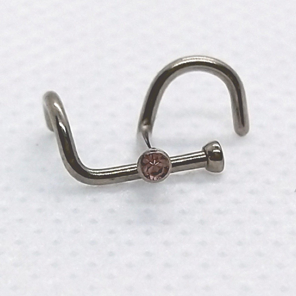 Vintage Rose Cubic Zirconia Nose Screw