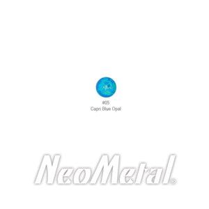 NeoMetal Threadless Titanium Bezel Set Forward Facing Opal Cabochon Capri blue 